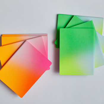 Nuuna, Notizbuch, Fresh Flex-Cover aus recyceltem Leder Seiten minidots, Print grün-gelb verlaufend, style
